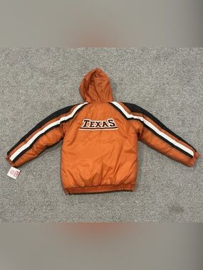 Vintage NWT Mighty Mac Texas Long Horn Pull Puffer Jacket Orange Size Youth L